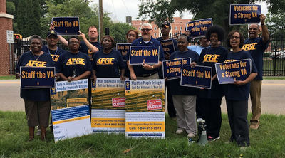 American Federation of Government Employees National President J. David Cox Sr. pictured at a recent rally with AFGE members in Salisbury.