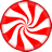 Red and white round candy