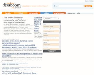 Disaboom Website Screenshot
