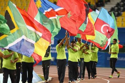 Flag parade during Closing Ceremony