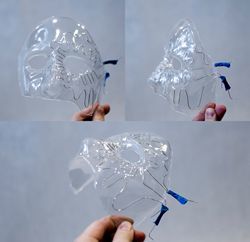 A custom molded face mask with a heating element, designed to protect and alleviate chronic facial pain.