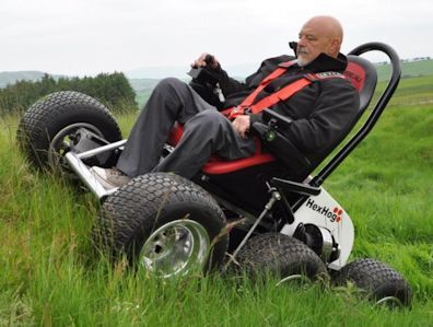 Picture of a man driving the HexHog offroad all terrain vehicle