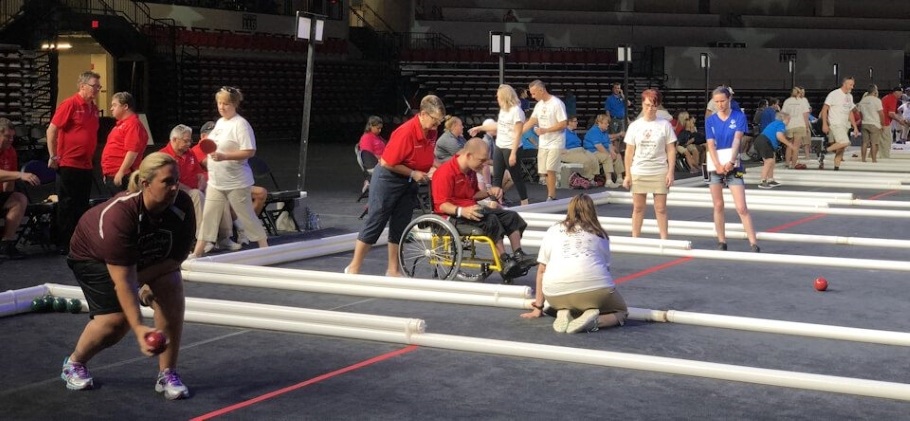 Figure 2: Packabocce courts at the Special Olympics Florida State Games in 2018.