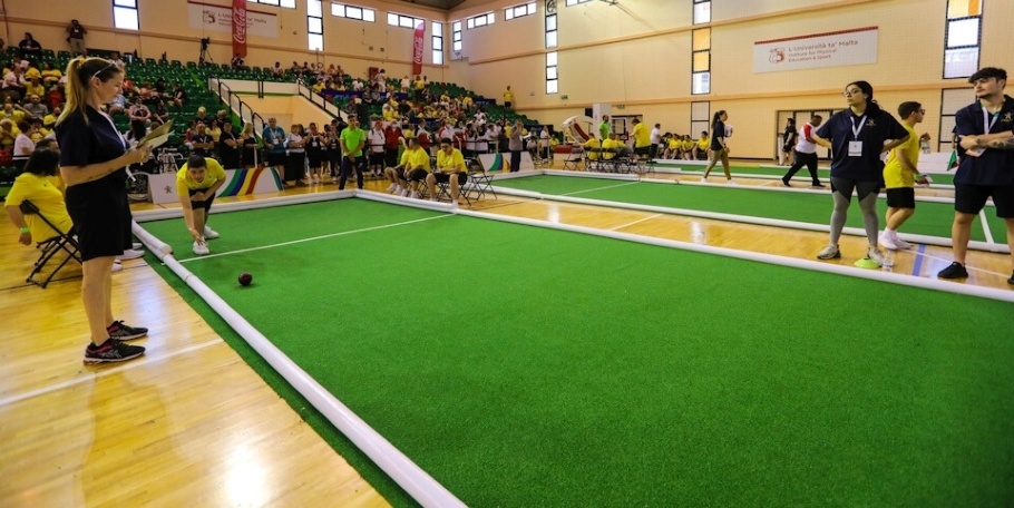 Figure 3: Athletes competing on Packabocce courts at the Special Olympics Invitational Games Malta in 2022.
