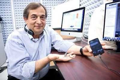 Dr. Issa Panahi, associate professor of electrical engineering in the Erik Jonsson School of Engineering, is part of a UT Dallas research team looking to tap into the power of smartphones to boost the quality of hearing assistive devices. Photo: University of Texas at Dallas