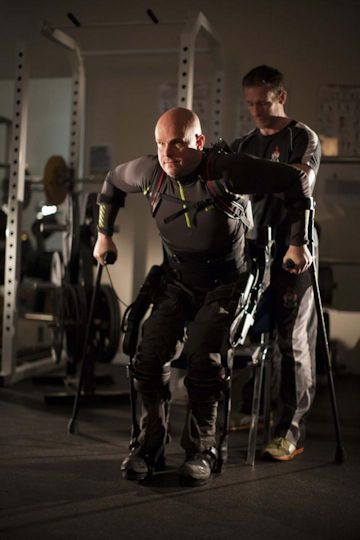 Mark Pollock with trainer Simon O'Donnell.