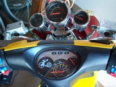 Scooter dash gauges and instruments