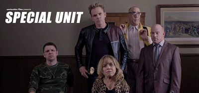 Special Unit stars Christopher Titus (Actor, Comedian and Writer/Director/Producer of Special Unit), Billy Gardell (Mike and Molly) and Cynthia Watros, (Lost, Titus) and also in leading roles Tobias Forrest, Debbie Lee Carrington and Michael Aronin, actors with disabilities cast as undercover cops in LA.