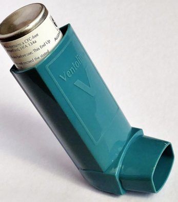 Photo of a Ventolin inhaler for asthma