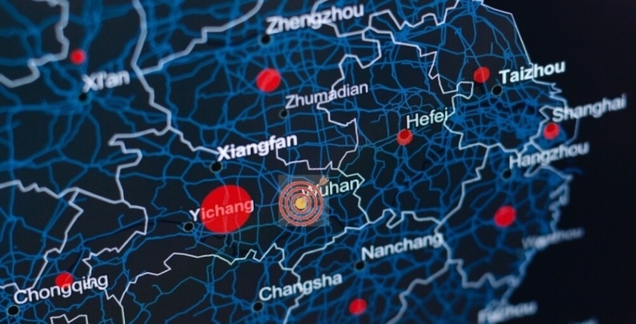 Map location of Wuhan, China.